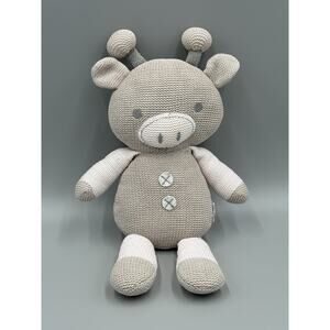 Living Textiles FINN GIRAFFE Knit Plush Rattle 13” Stuffed Animal No Tag